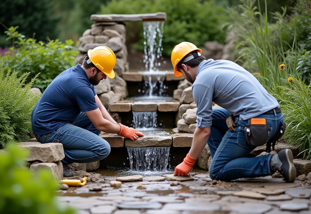Instalación profesional cascadas jardines Madrid
